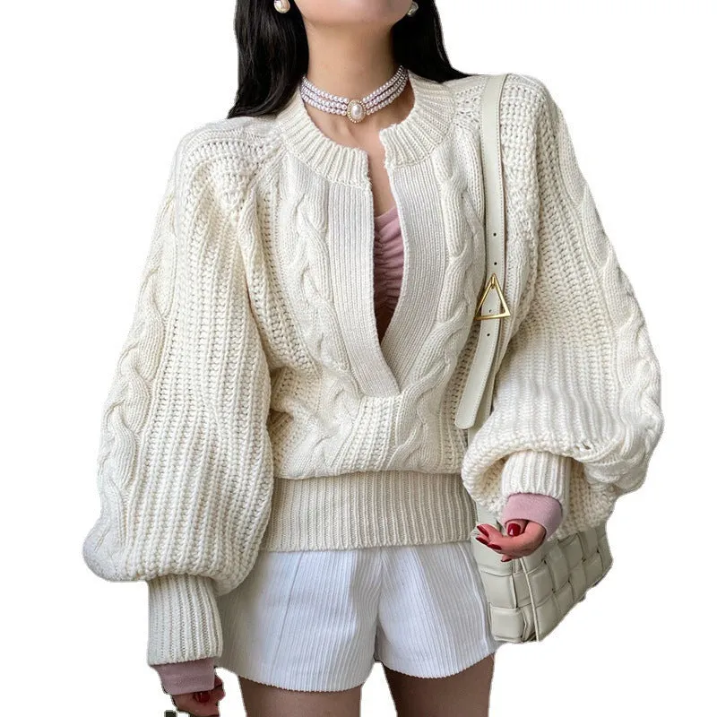 The Cardwell Elegant Korean Style Loose Knit Pullover Sweater-Autumn/Winter Fashion