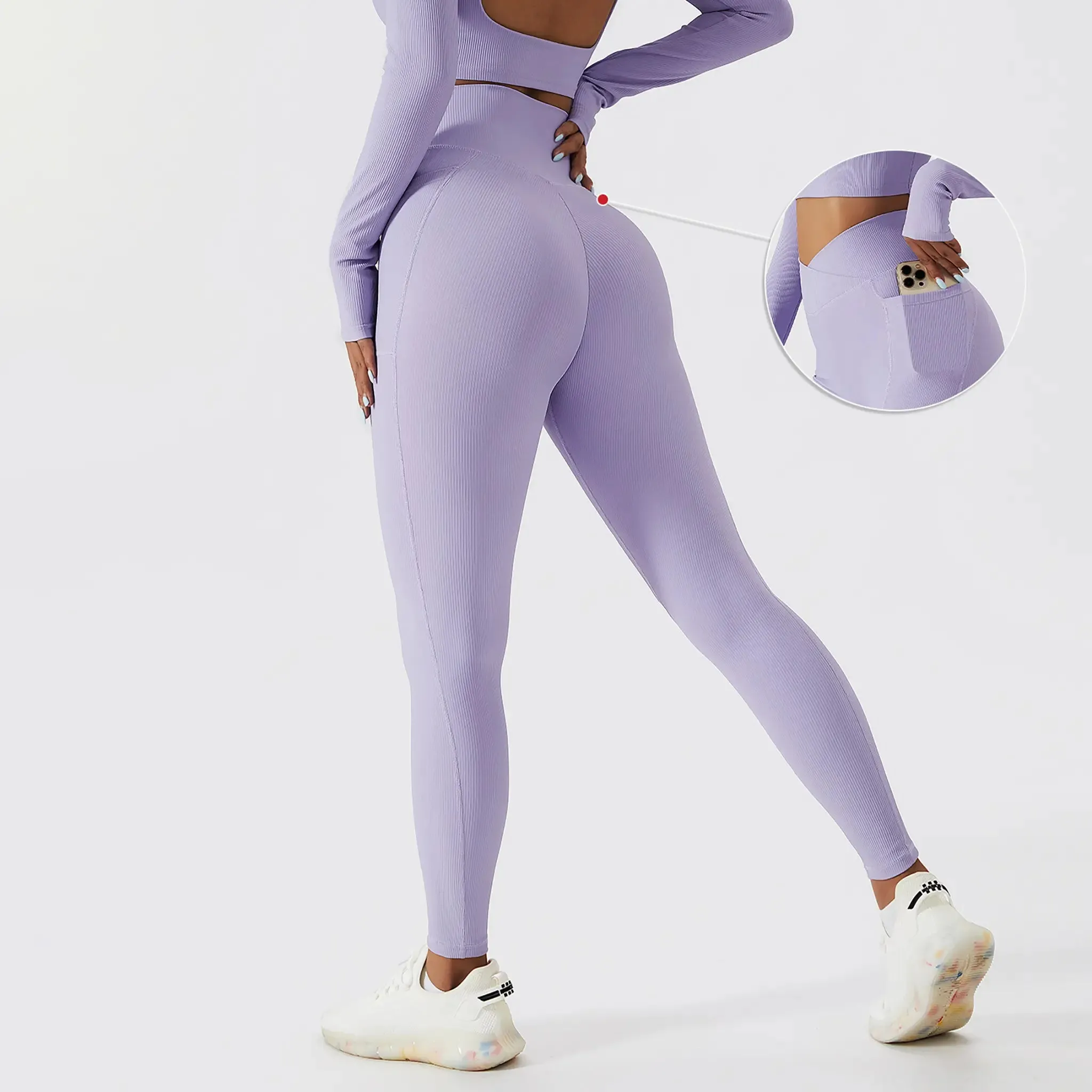 Thread Pocket High Waist Workout Pants