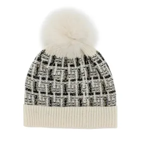 Tiffany Tweed Pom Pom Hat, Ivory