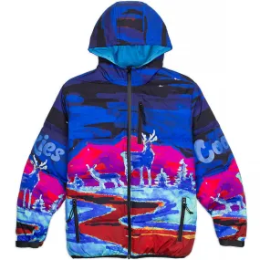 Tree Division All Over Print Hooded Nylon Puffer Jacket