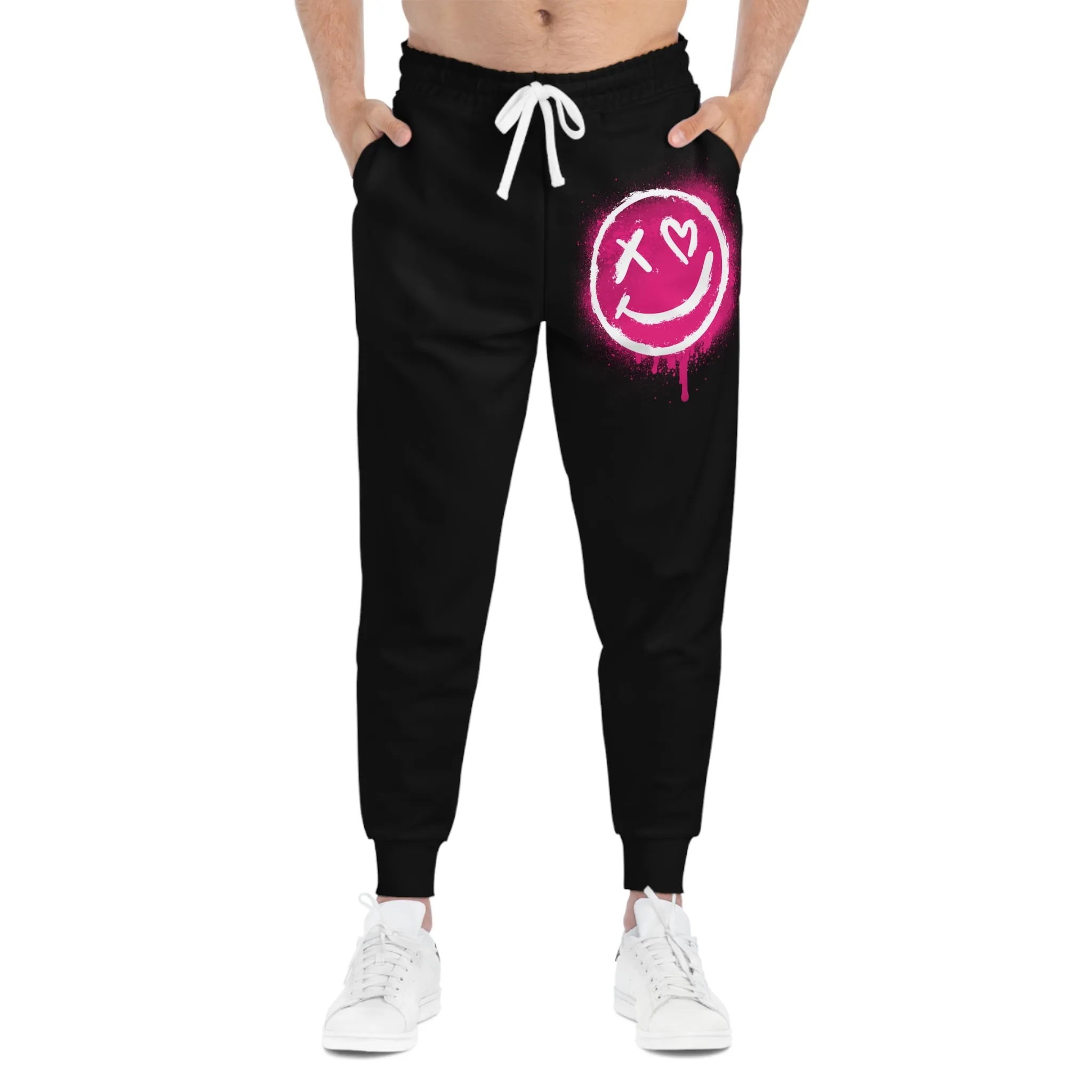 Trendy Joggers with Smile Design, Comfortable Athletic Pants for Gym, Casual Wear, Unisex Lounge Pants, Perfect Gift for Fitness Lovers