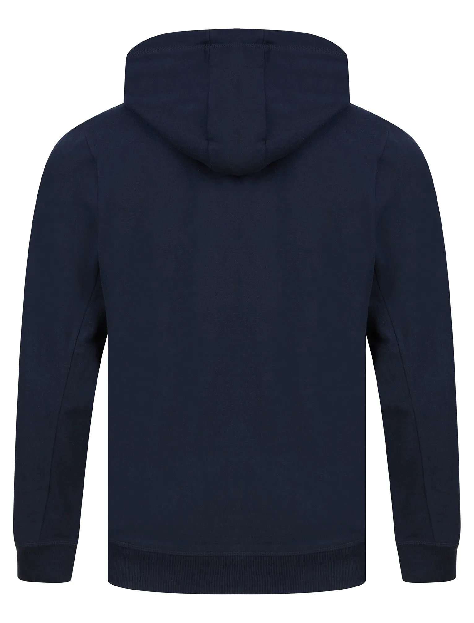 Triv Motif Brushback Fleece Pullover Hoodie in Sky Captain Navy - Tokyo Laundry