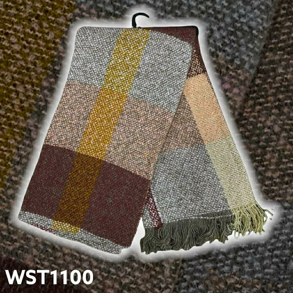 Turkish Women's Winter Woolen Check Shawl Scarf