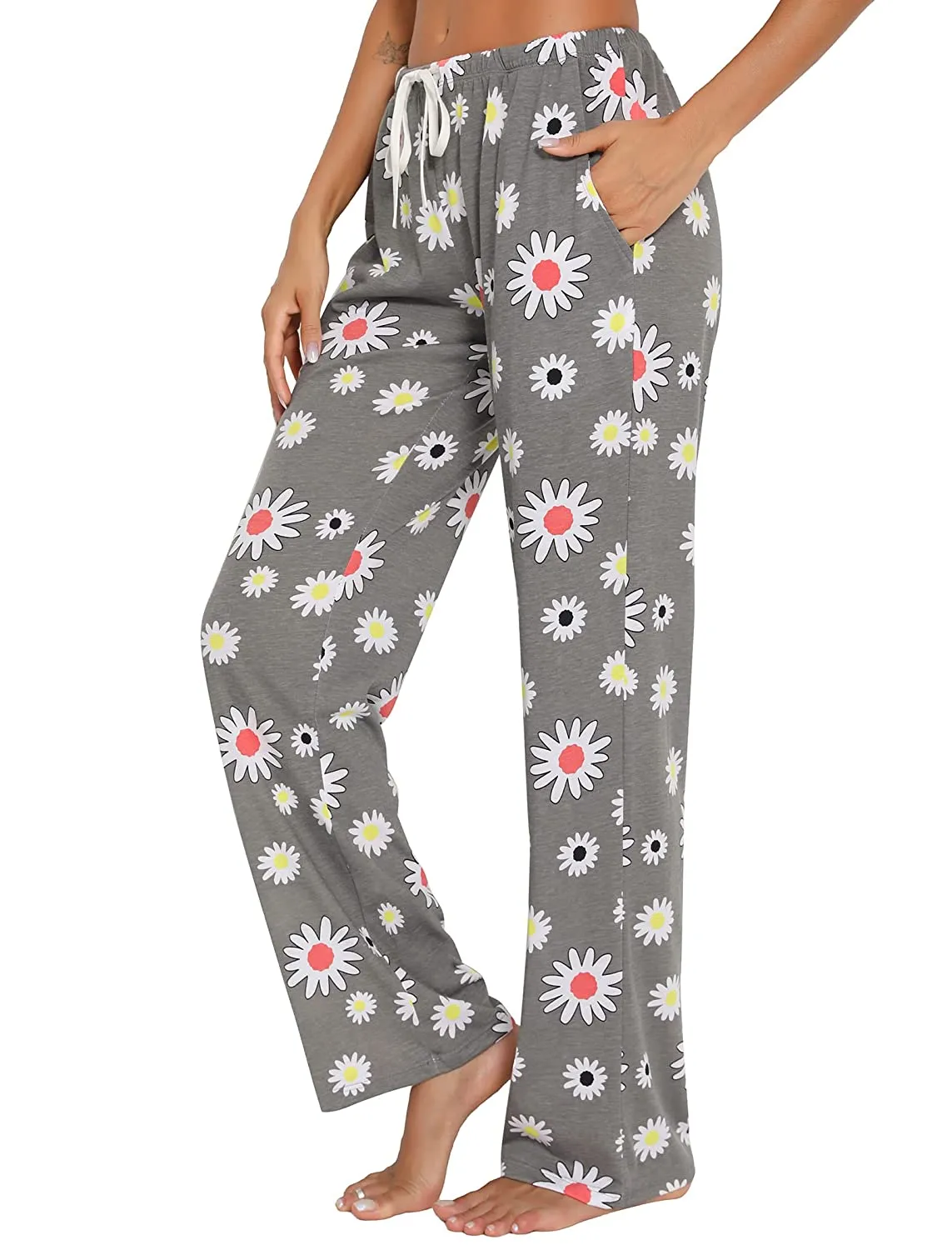 Tye Dye Print High Waist Drawstring Pants with Pockets Pyjama Sleepwear