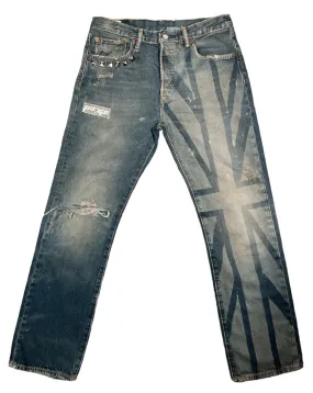 Union Jack Distressed Jeans- 31