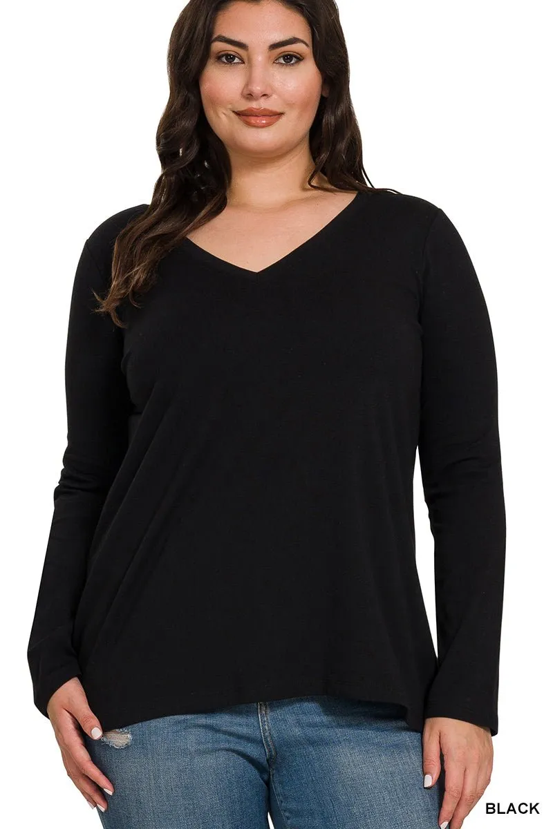 V-Neck Long Sleeve T-Shirt