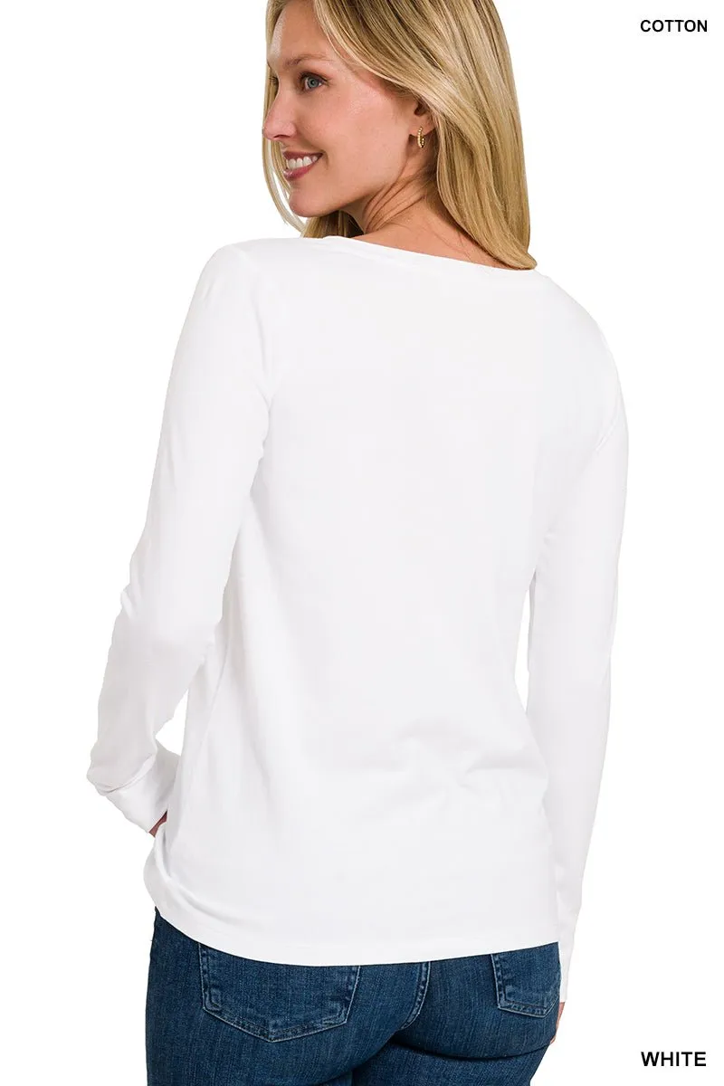 V-Neck Long Sleeve T-Shirt