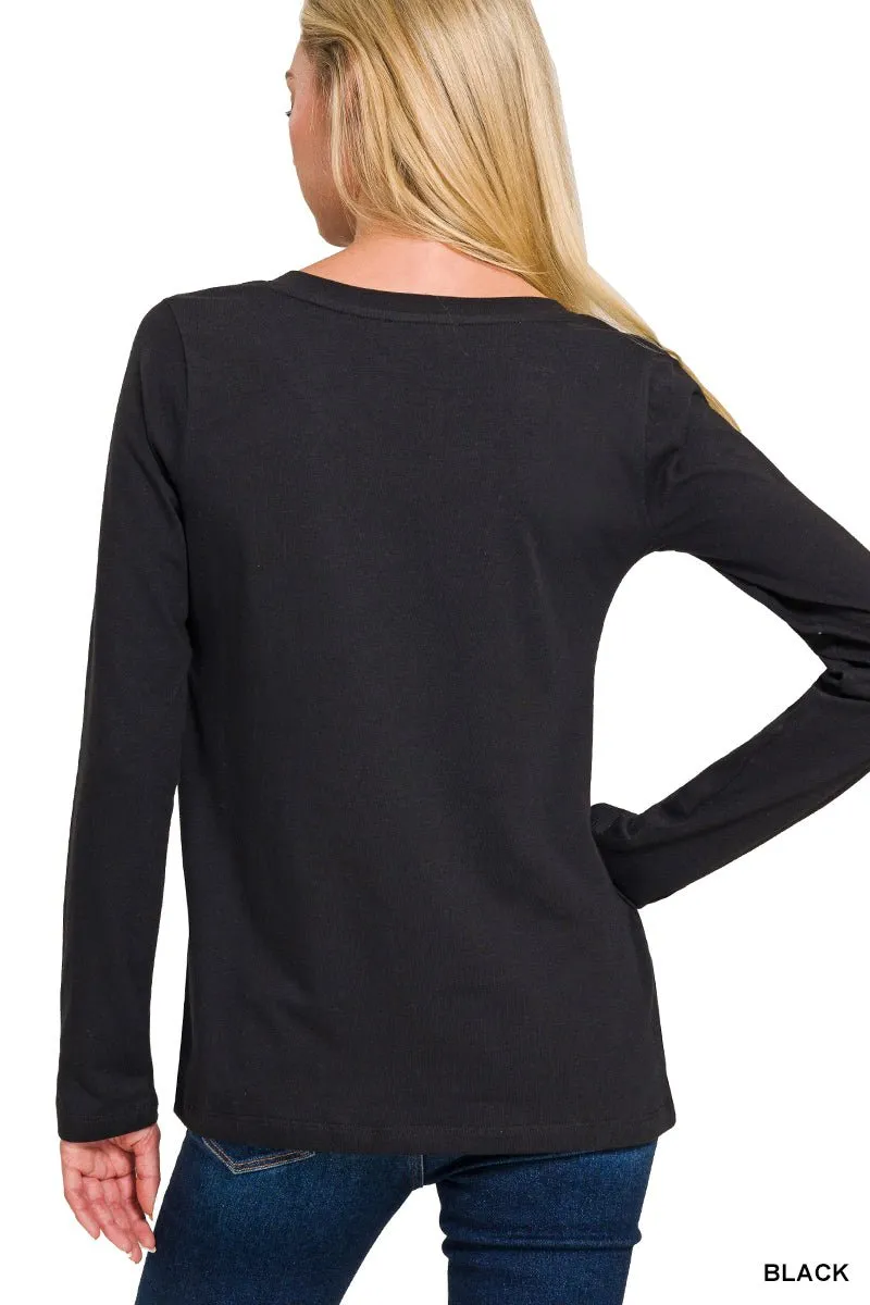 V-Neck Long Sleeve T-Shirt