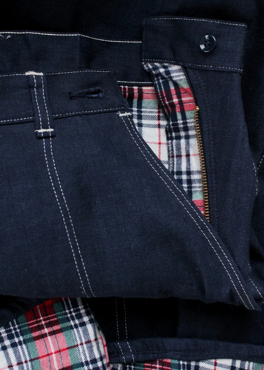 Vintage 1950s Plaid Flannel Lined High Waist Jeans Deadstock