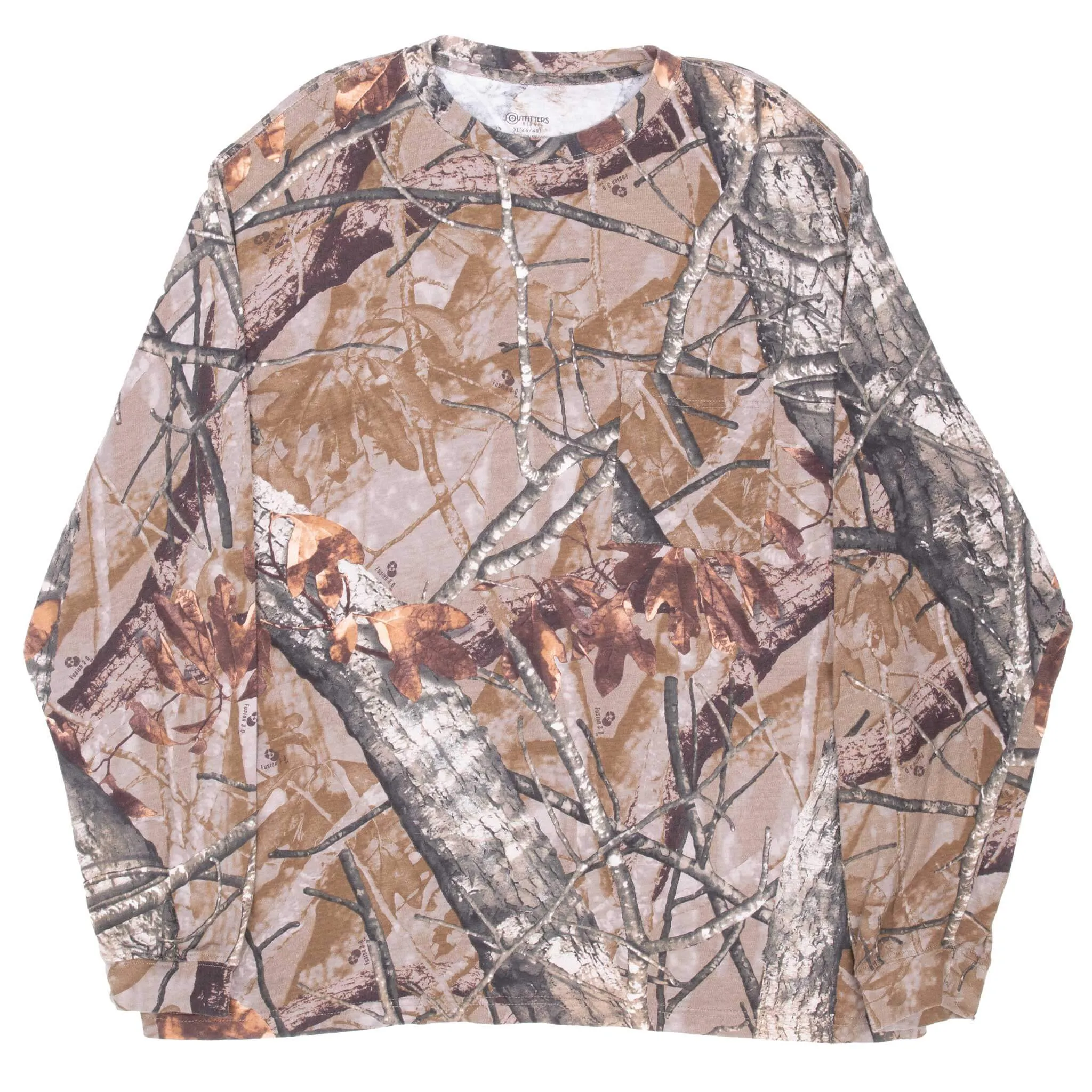 VINTAGE HUNTING FUSION 3D CAMO LONG SLEEVE POCKET TEE SHIRT XL