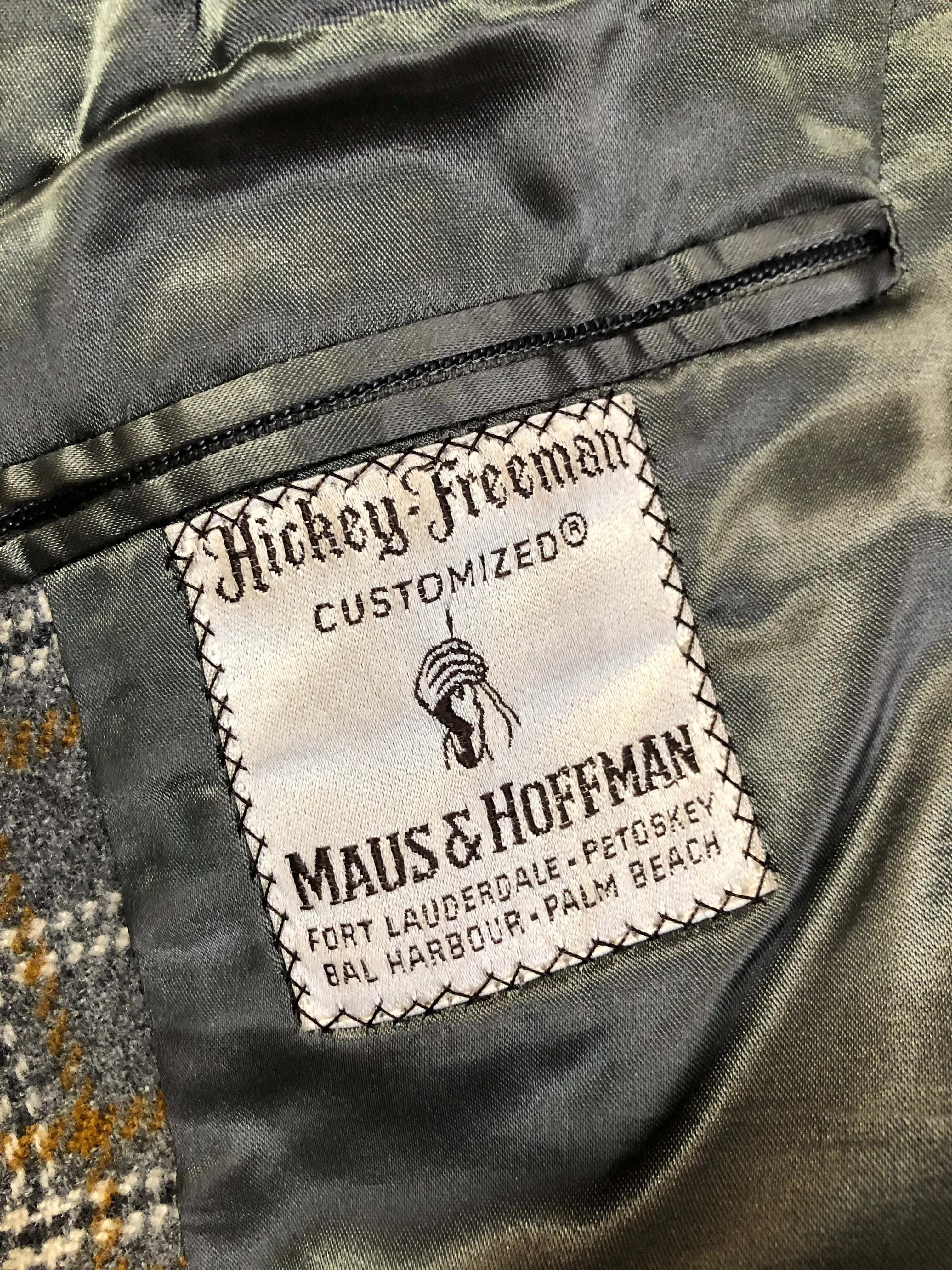 Vintage Maus and Hoffman Grey Plaid Overcoat, Made in USA