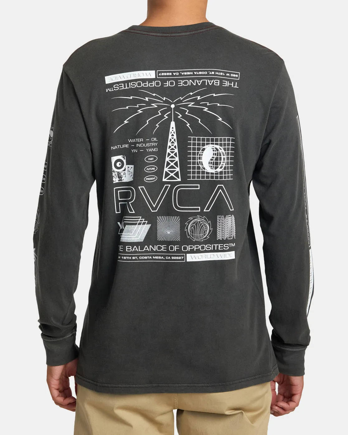 White Noise Long Sleeve Tee - Pirate Black