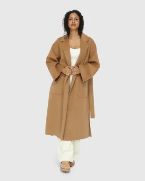 Wide Awake Split Hem Overcoat - Camel