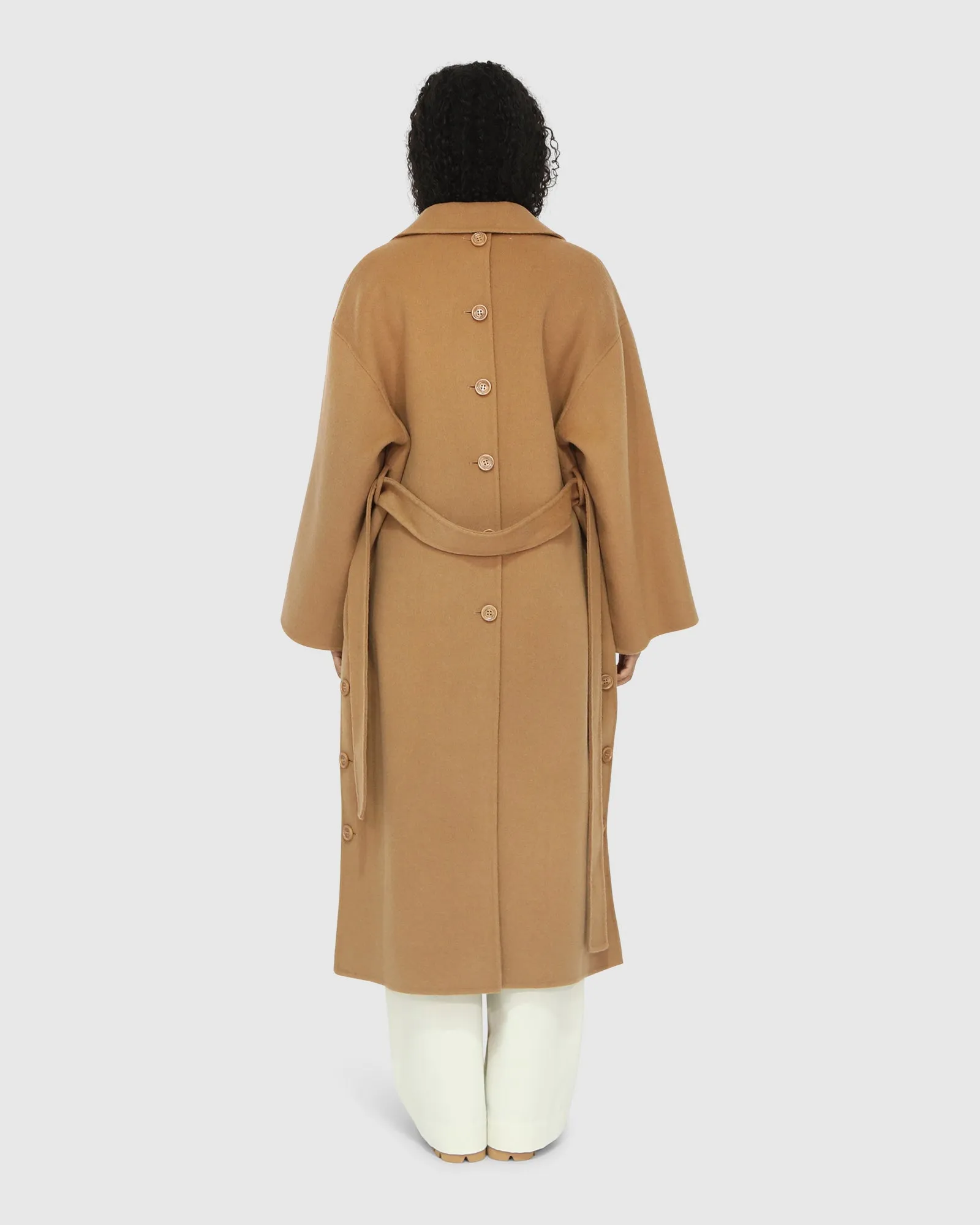 Wide Awake Split Hem Overcoat - Camel