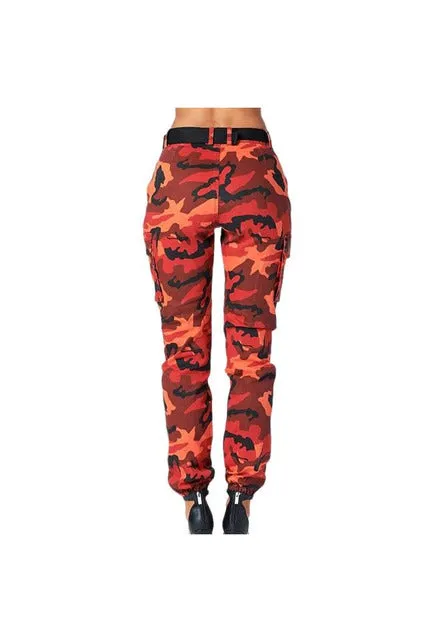 Women High Waist Sports Cargo Pants Outdoor Casual  Trousers Pants