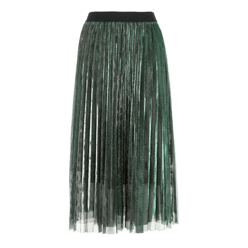 Women Pleated Elastic Waist Skirts