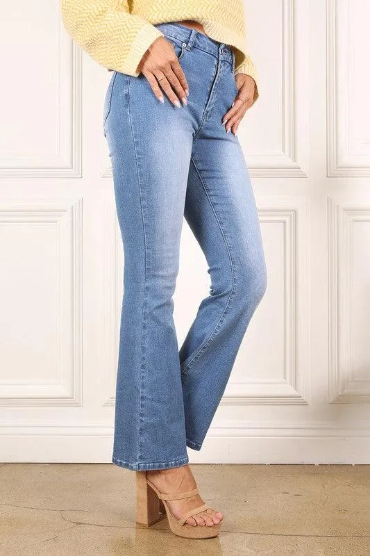 Womens Blue Flare Leg Jeans