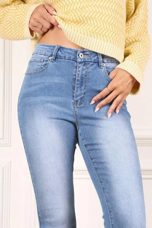 Womens Blue Flare Leg Jeans