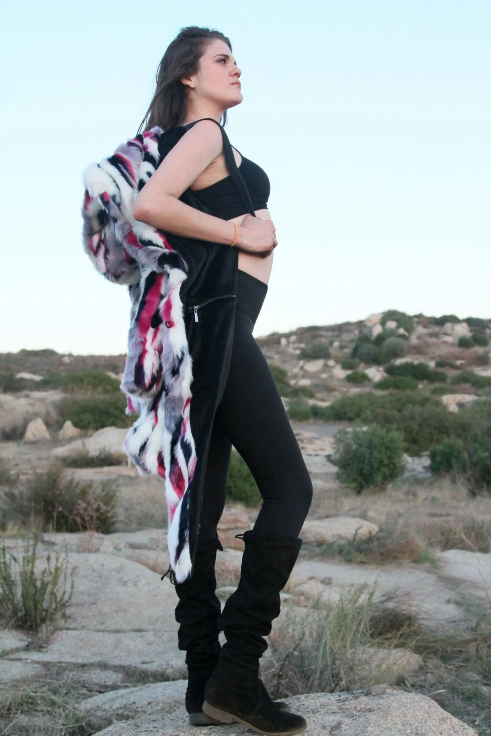 Women's Desert Warrior Coat in "Electric Zebra"