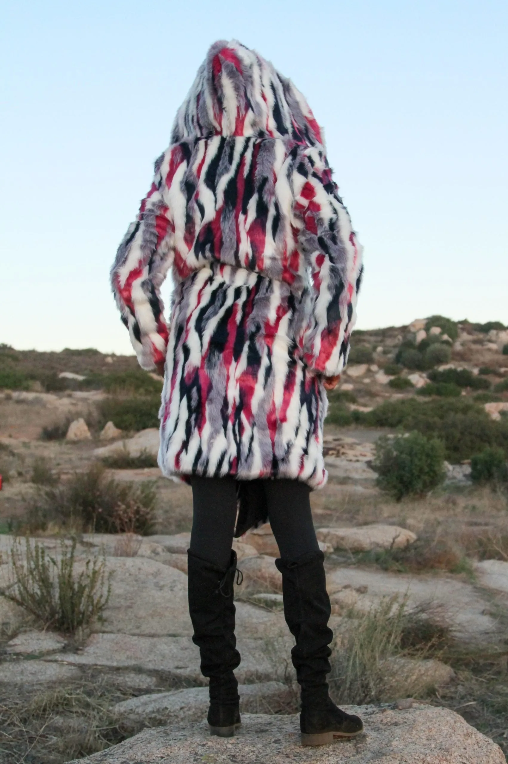 Women's Desert Warrior Coat in "Electric Zebra"