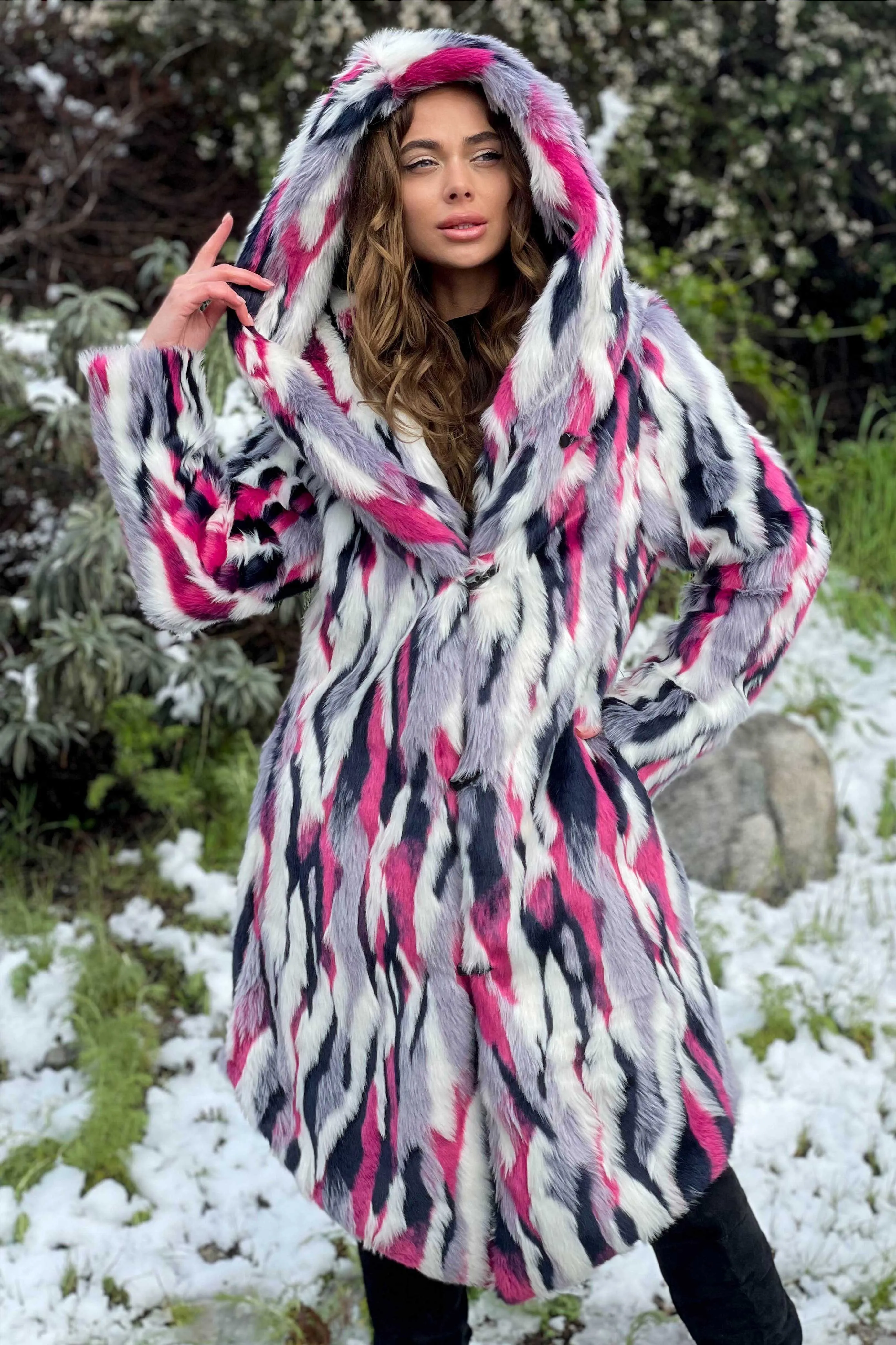 Women's Desert Warrior Coat in "Electric Zebra"