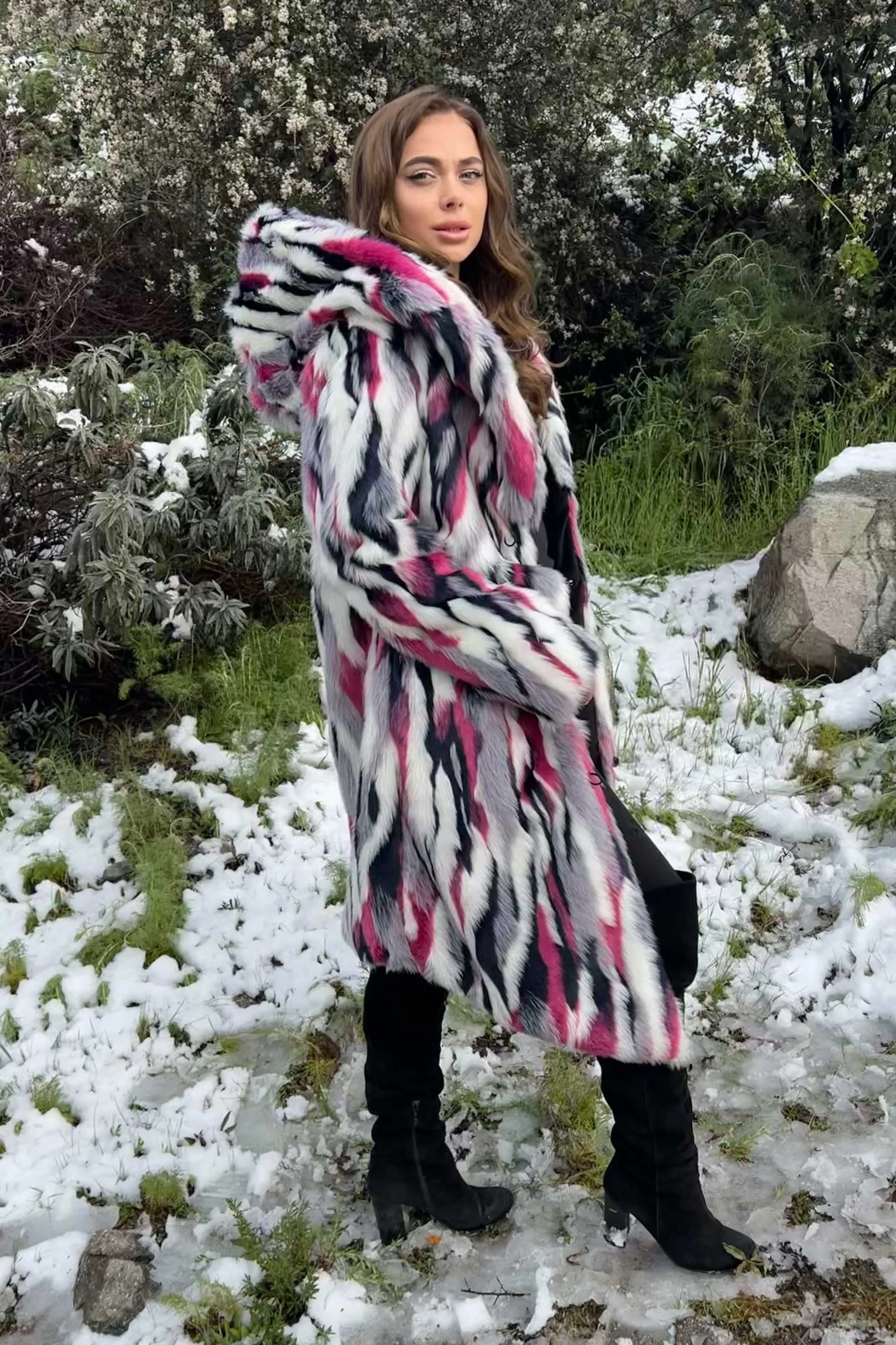 Women's Desert Warrior Coat in "Electric Zebra"