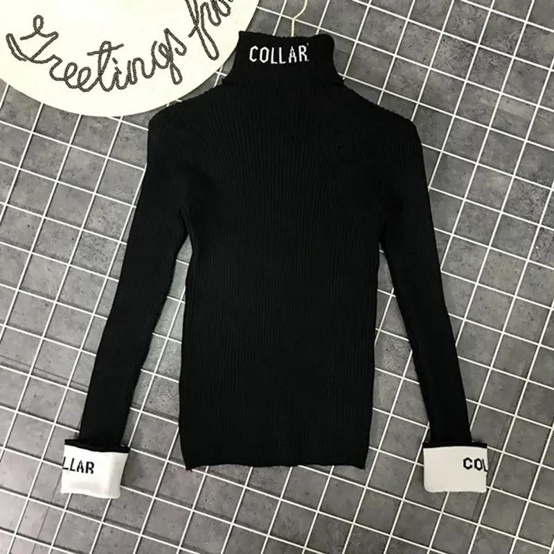 Women's Fashion High Collar Knitting Sweater