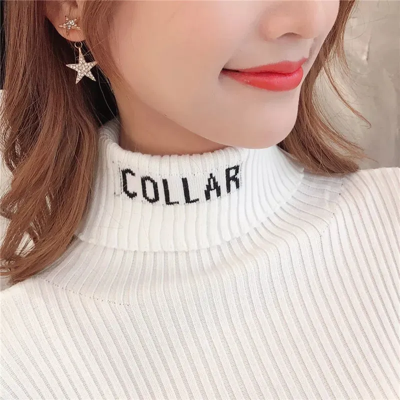 Women's Fashion High Collar Knitting Sweater