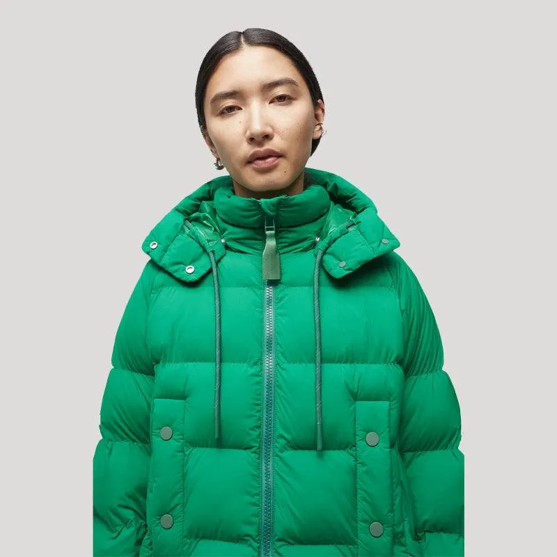 Women's Simple Green Puffer Jacket