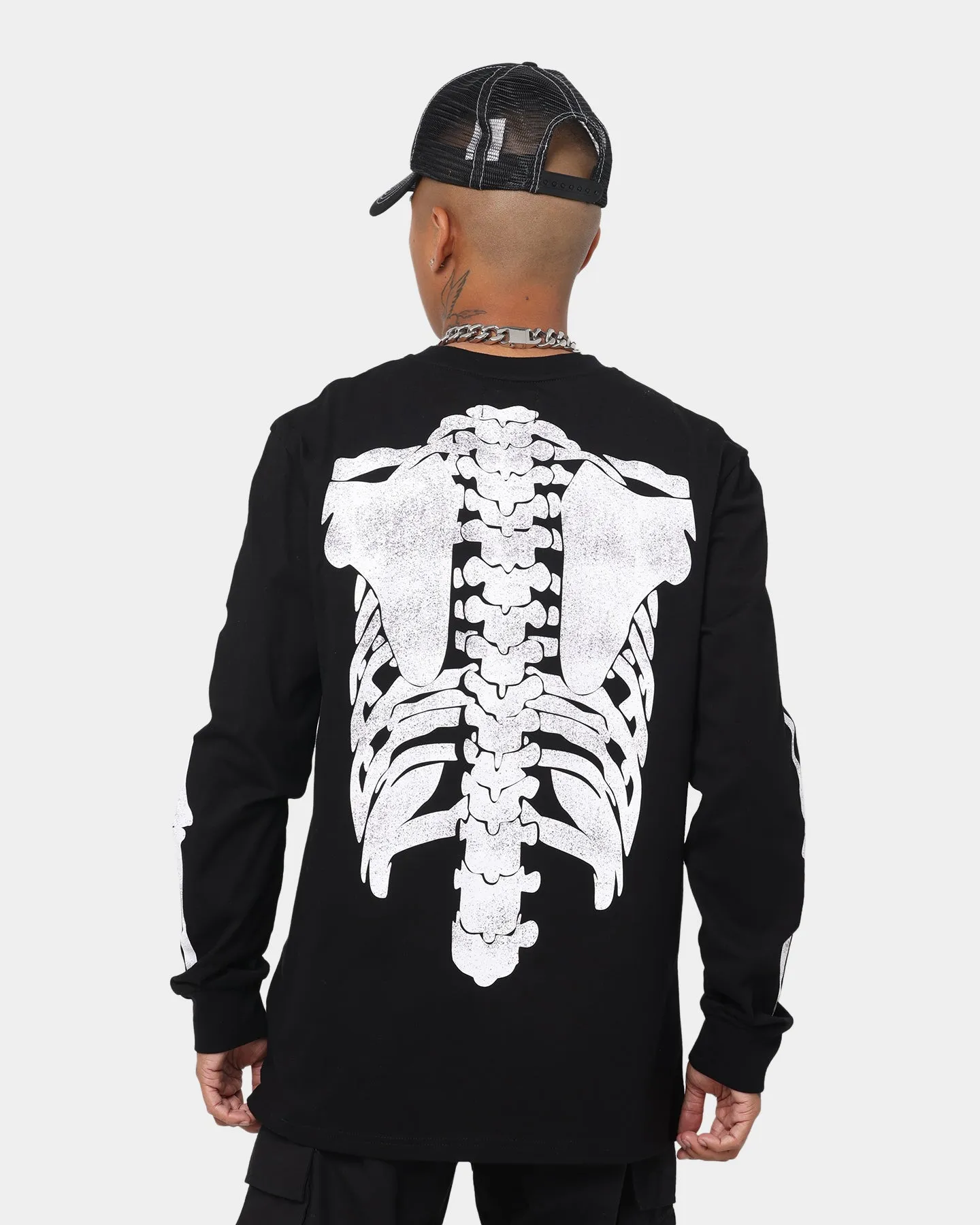 XXIII Halo Skeleton Long Sleeve T-Shirt Black/White