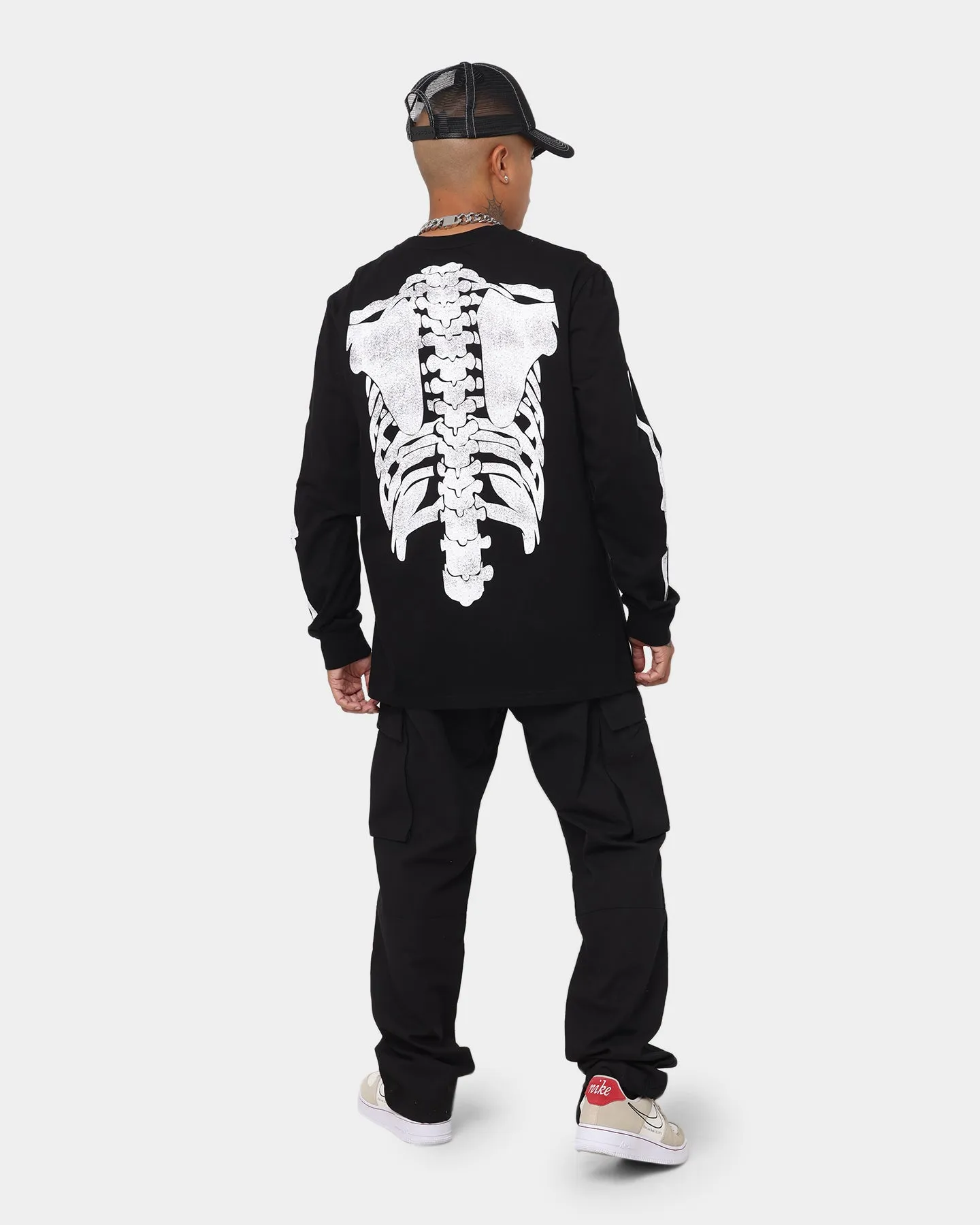 XXIII Halo Skeleton Long Sleeve T-Shirt Black/White