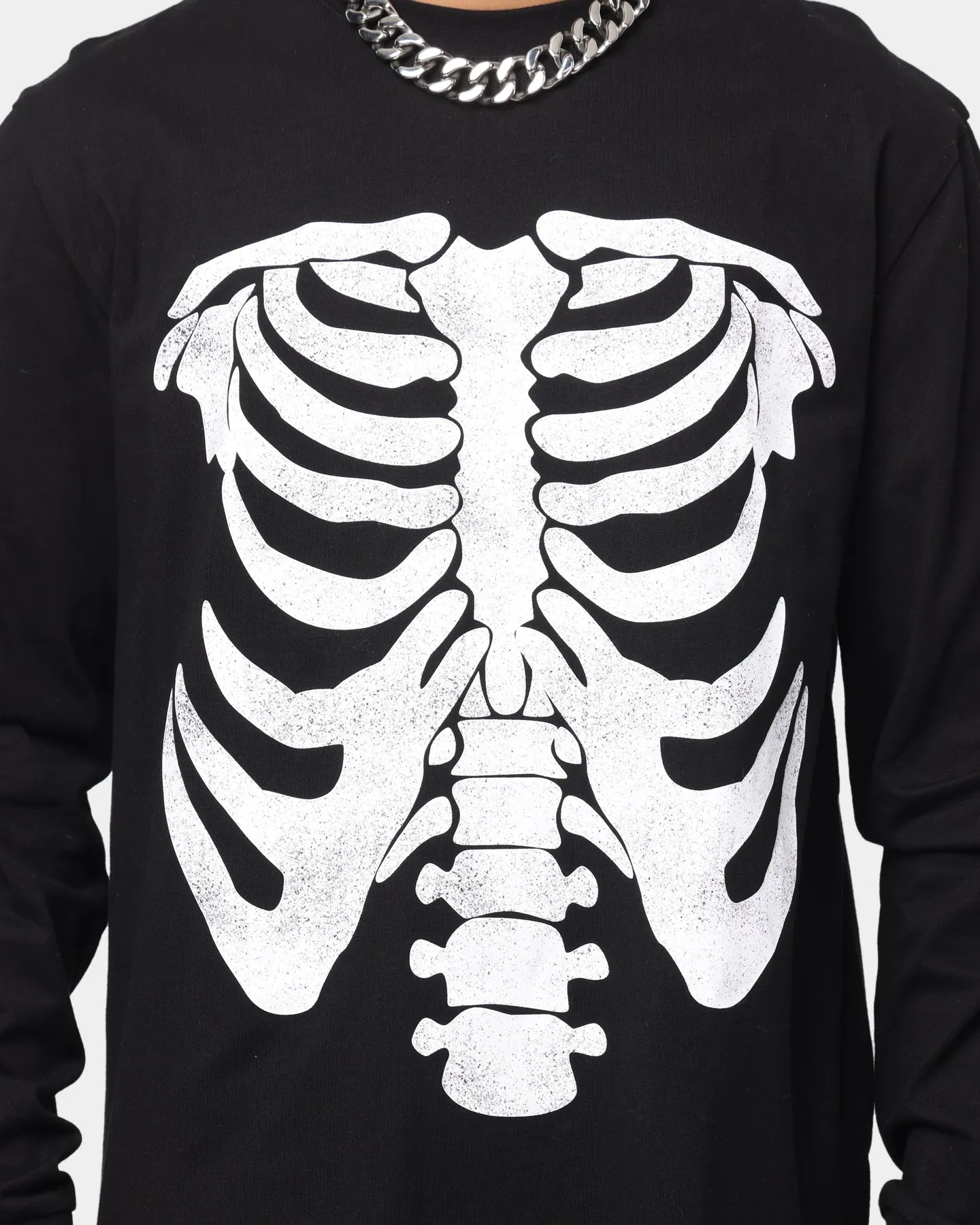 XXIII Halo Skeleton Long Sleeve T-Shirt Black/White