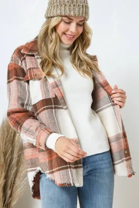 Yarn Dyed Plaid Shirt Jacket Shacket